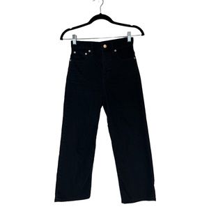 Madewell Black Slim Wide-Leg Crop Jeans Size 24